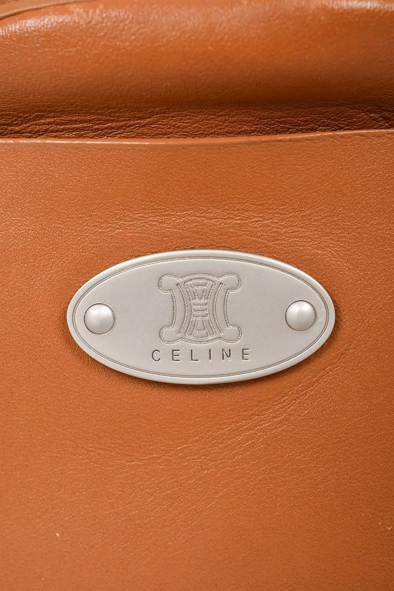 Celine Brown Leather Vintage 'Boogie' Top Handle Bag