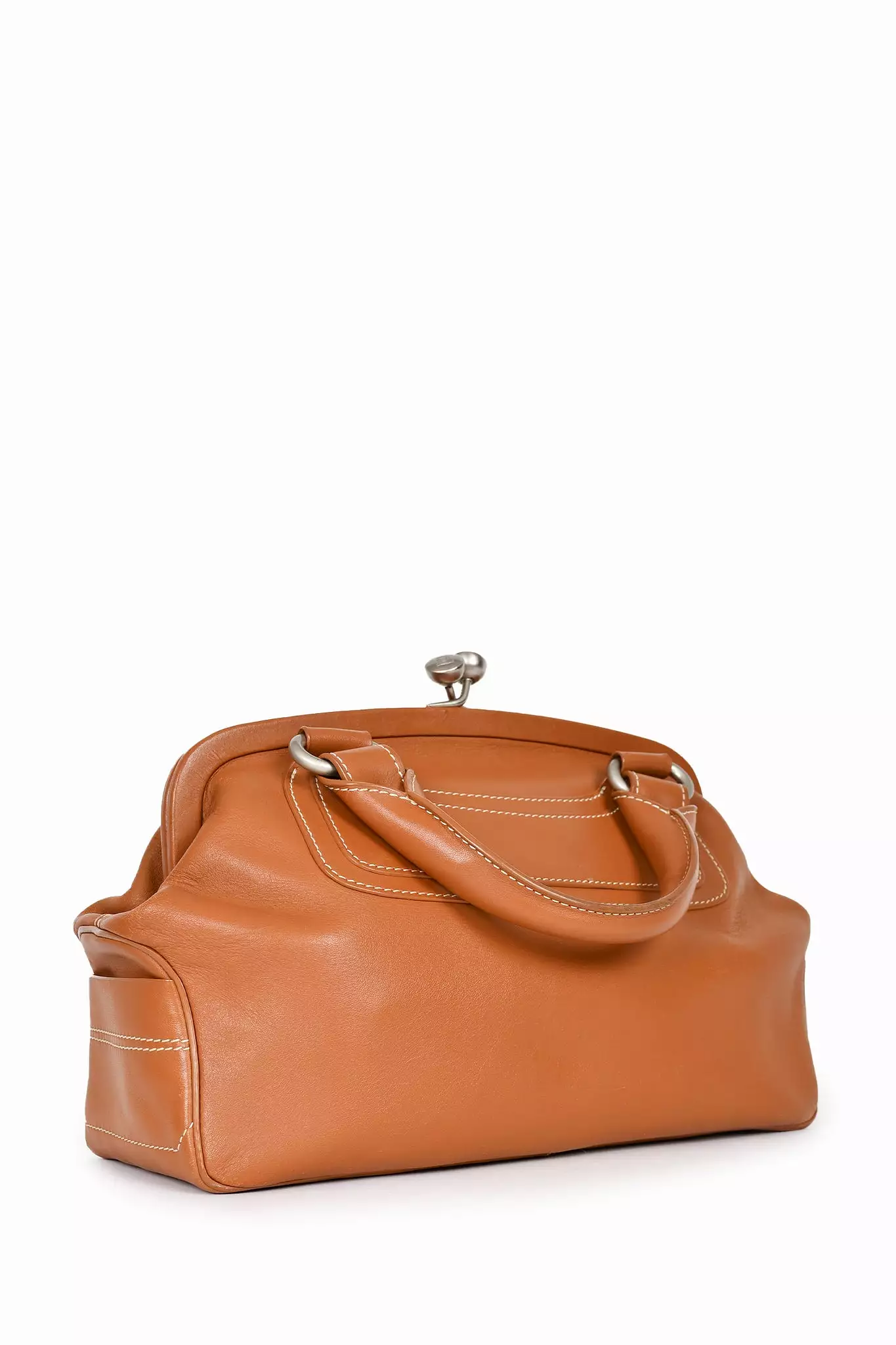 Celine Brown Leather Vintage 'Boogie' Top Handle Bag