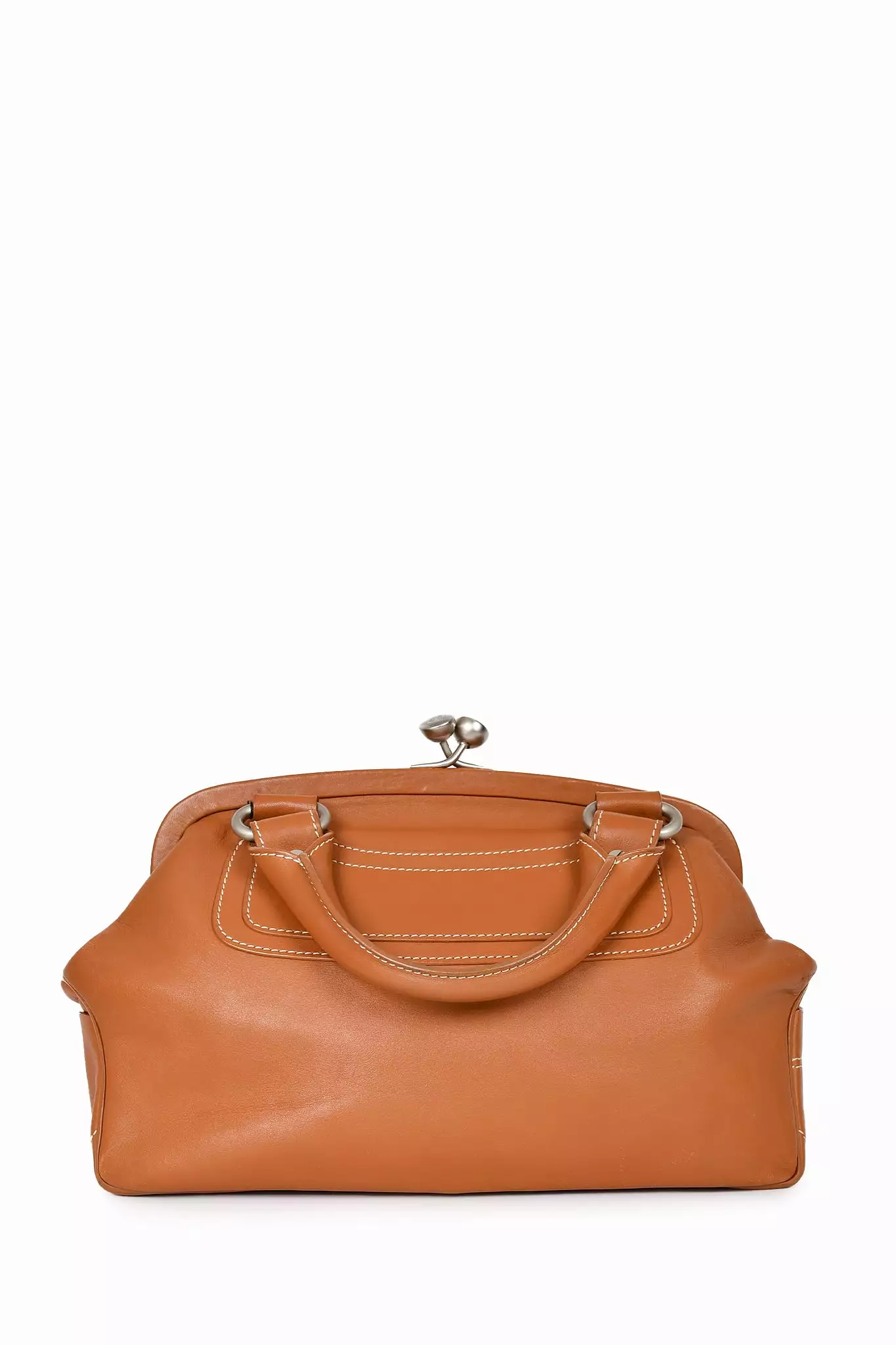 Celine Brown Leather Vintage 'Boogie' Top Handle Bag