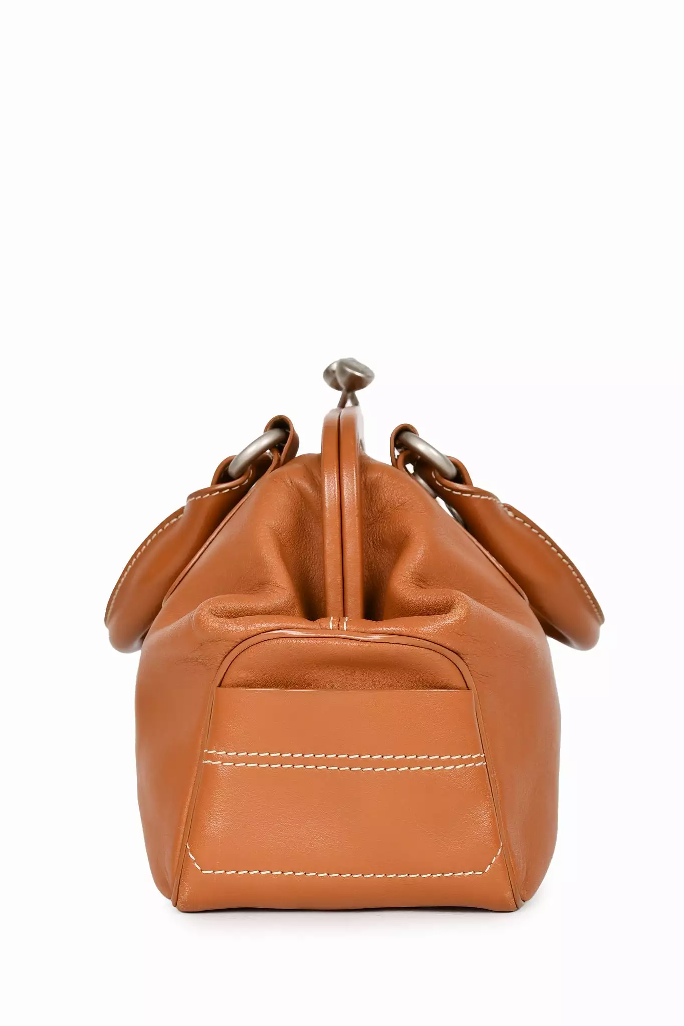 Celine Brown Leather Vintage 'Boogie' Top Handle Bag