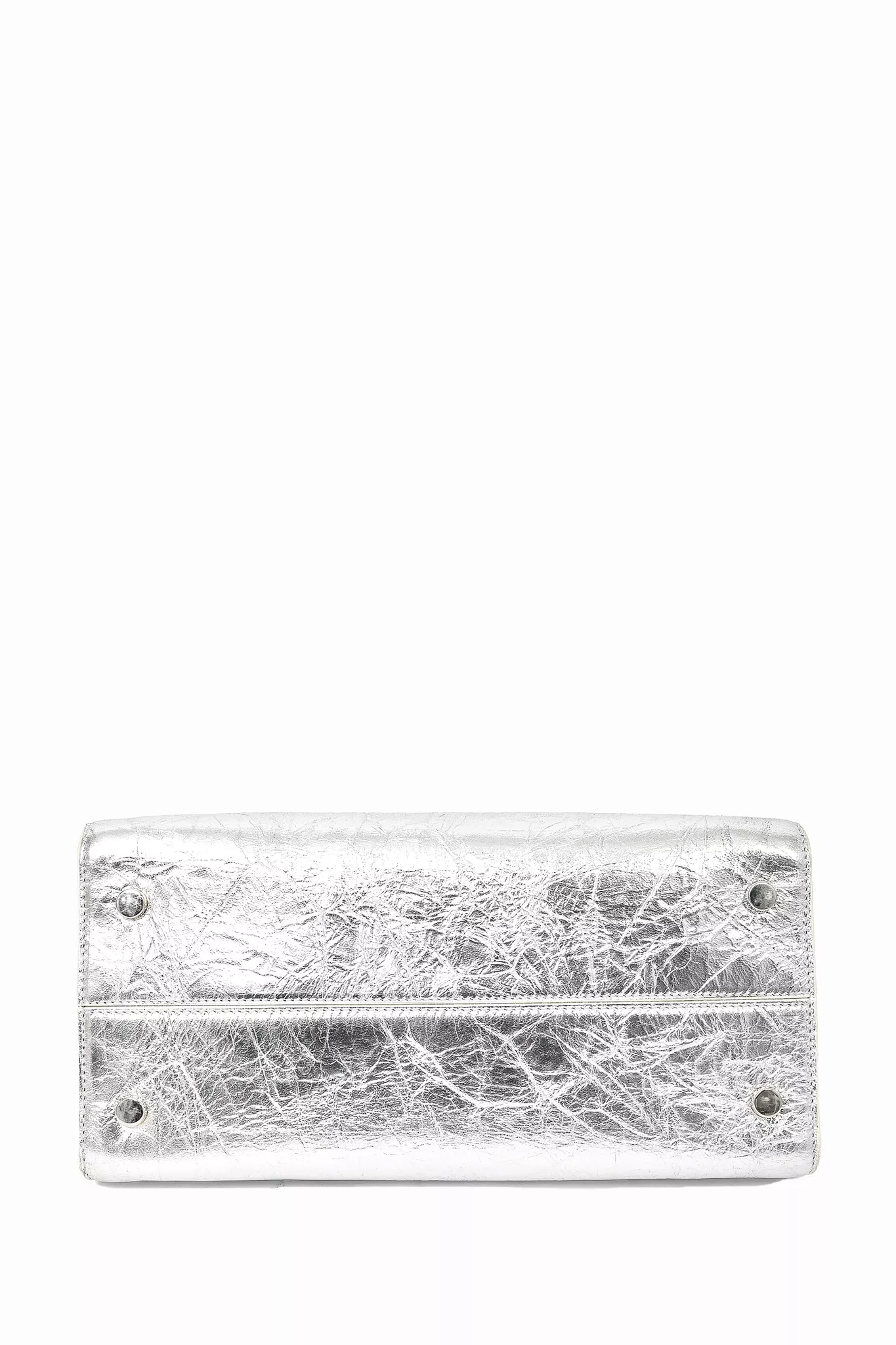 Christian Dior Silver Leather Diorever Top Handle Bag