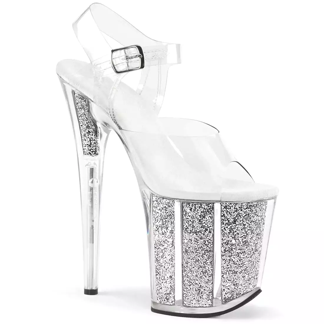 Clear Platform High Heel Ankle Strap Sandals