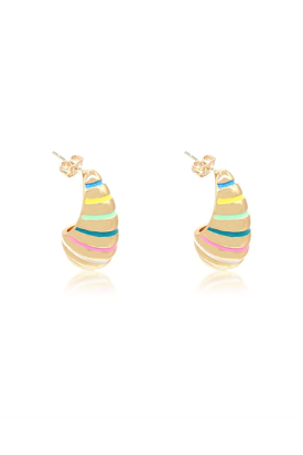 Colorful Teardrop Water Drop Earrings 18k Gold Filled