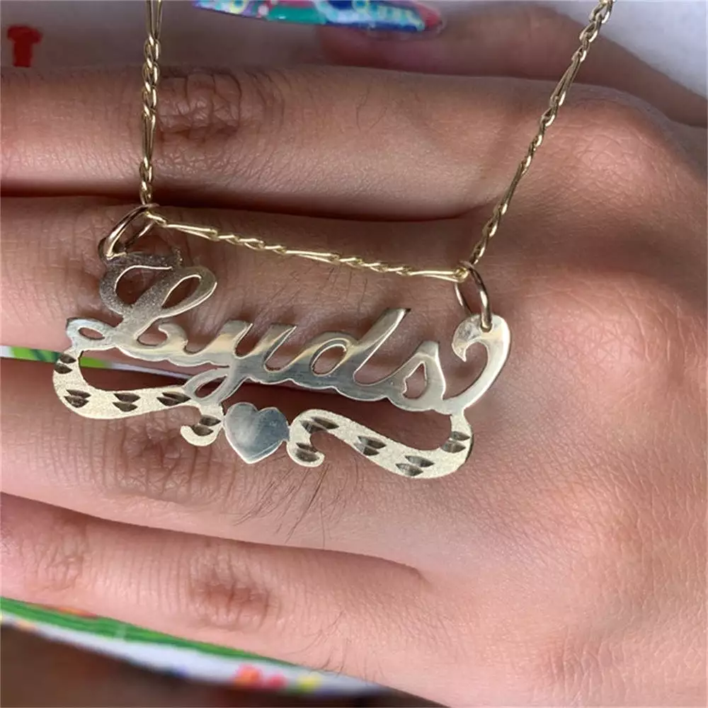 Custom Name Single Plate Nameplate Necklace Pendant Personalized Gold Stainless Steel Charm Necklace Women