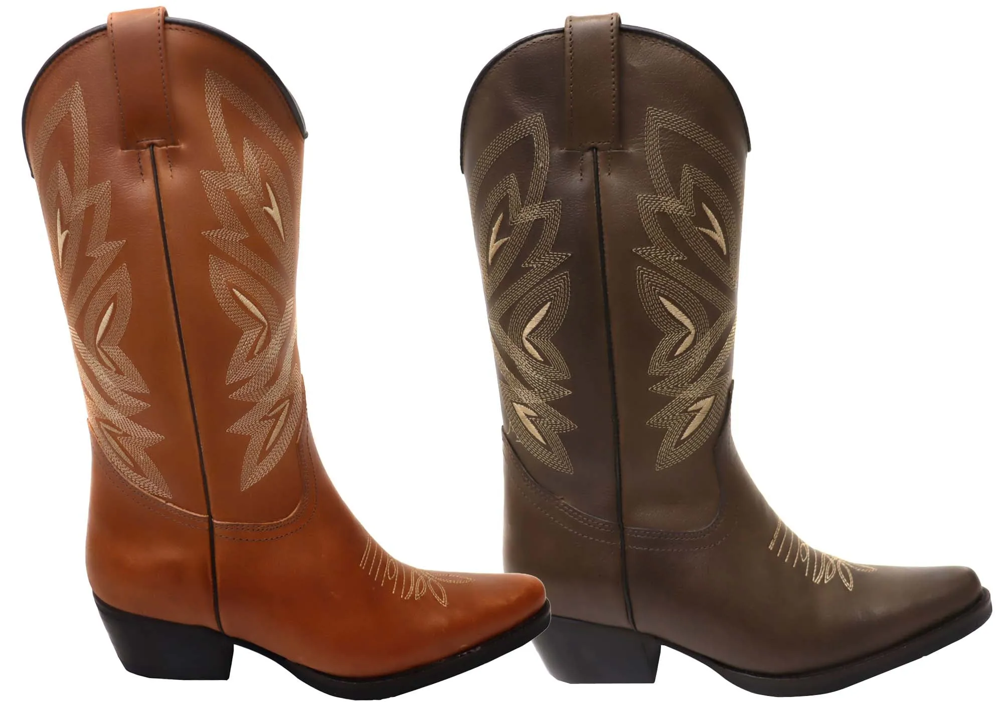 D Milton Eleanor Womens Comfortable Leather Western Cowboy Boots