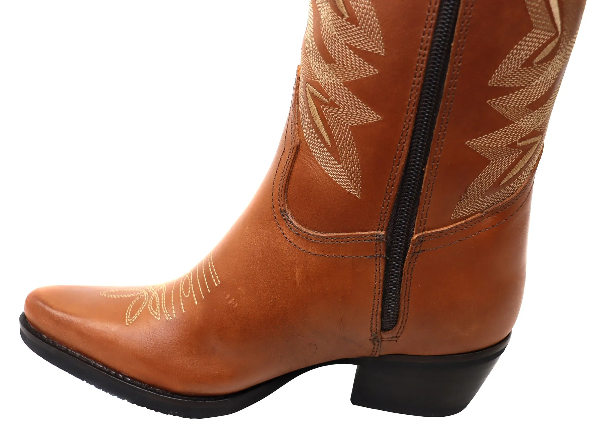 D Milton Eleanor Womens Comfortable Leather Western Cowboy Boots