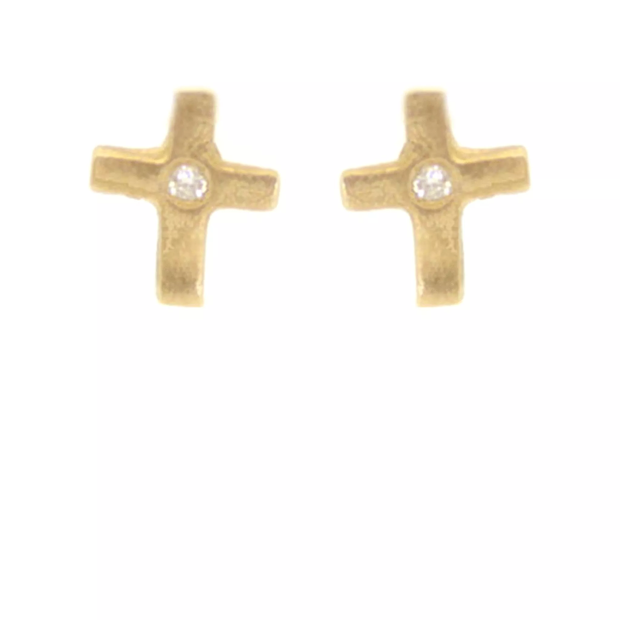 Diamond Cross Stud Earrings