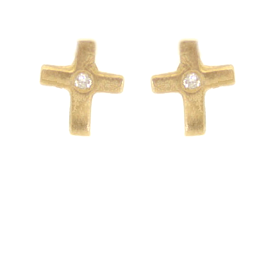 Diamond Cross Stud Earrings