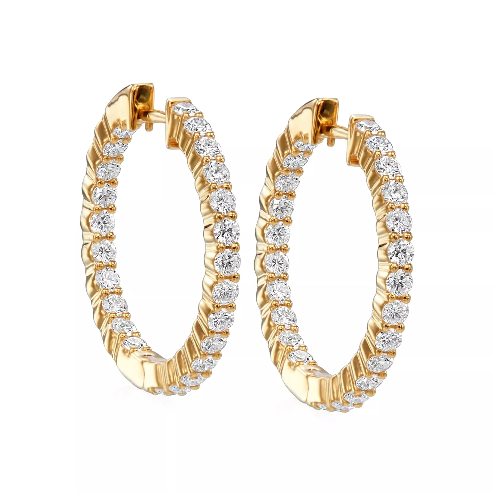 Diamond Inside-Outside Hoop Earrings