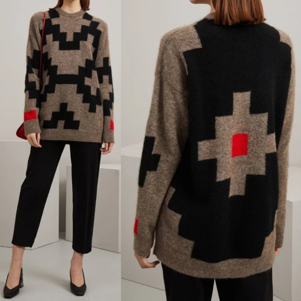 Diffusione Tessile  |Crew Neck Casual Style Wool Blended Fabrics Street Style