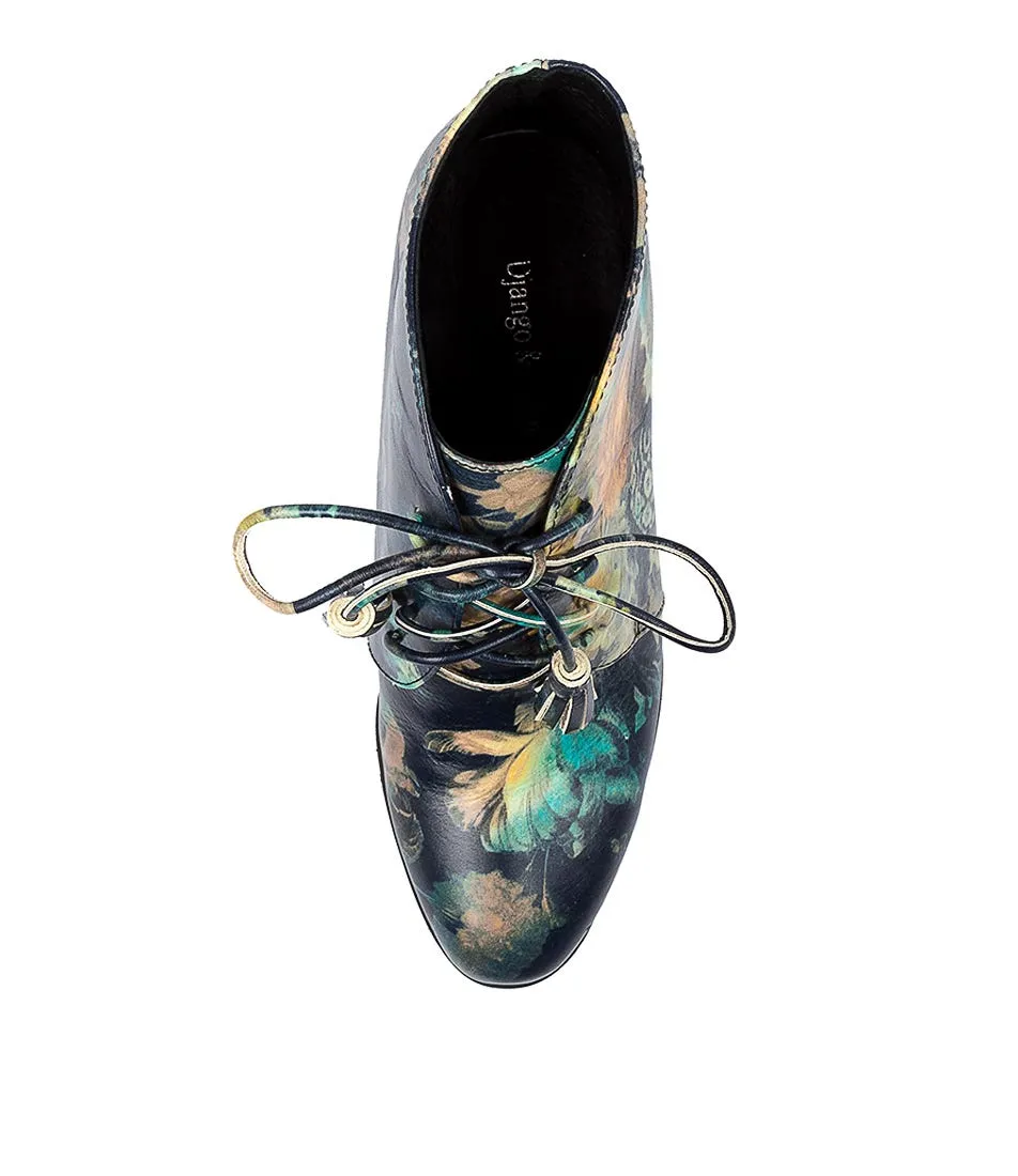 DJANGO & JULIETTE Airwaves Black Floral Leather