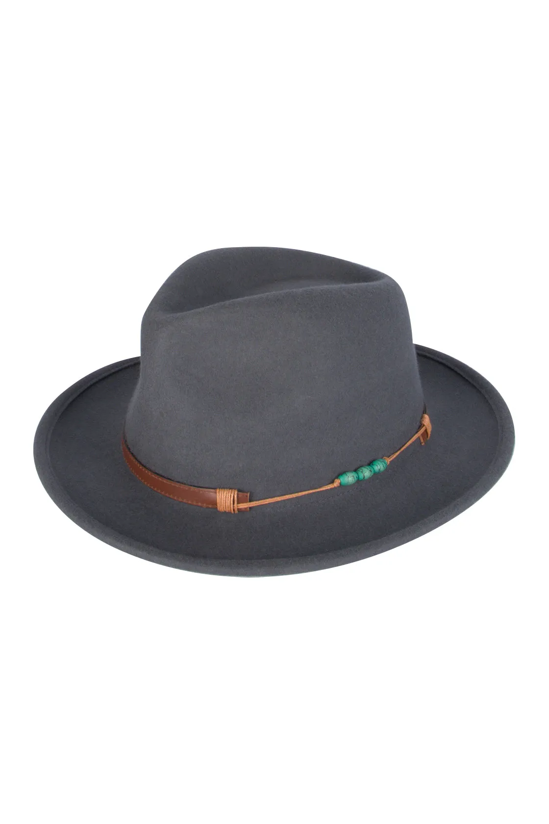 Dot & Co Foley Wool Felt Fedora Grey