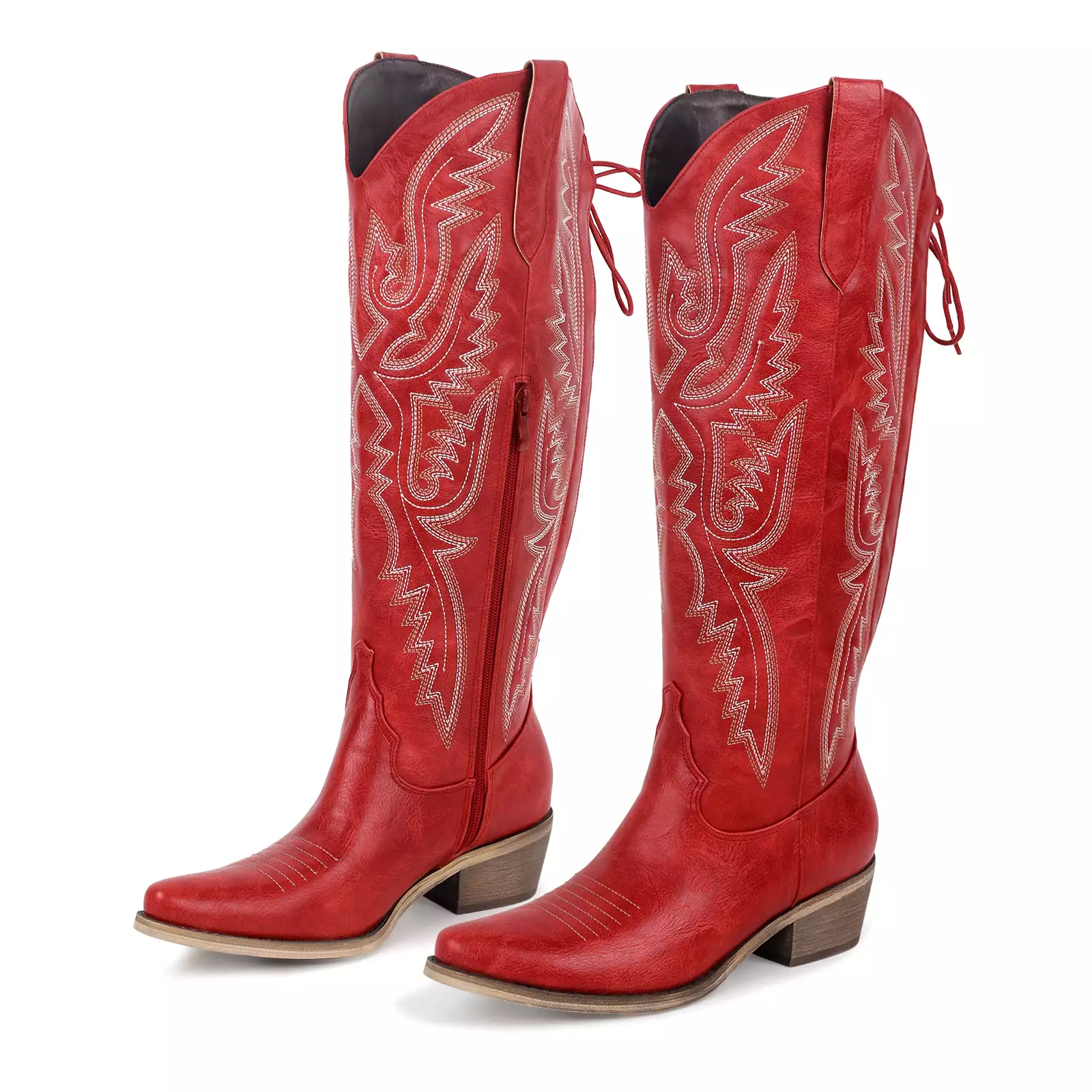 Embroidery Knee High Western Boots