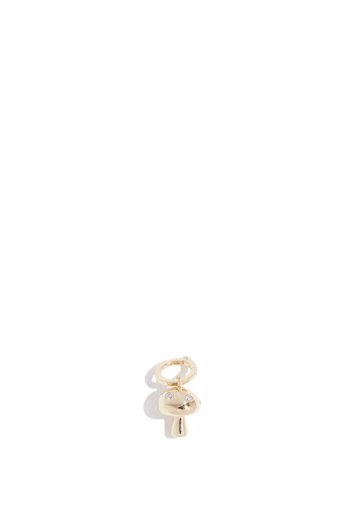 Enchanted Large Diamond Mushroom Hinged Charm in 14k Yellow Gold