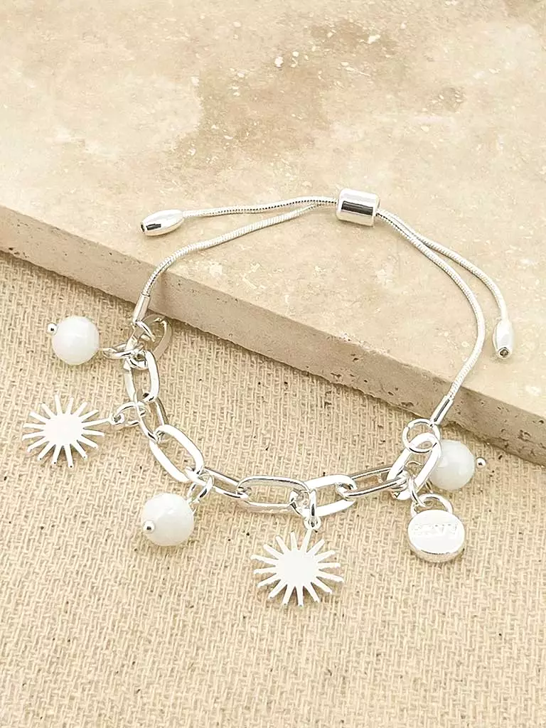 Envy Sun Charm Bracelet - Silver