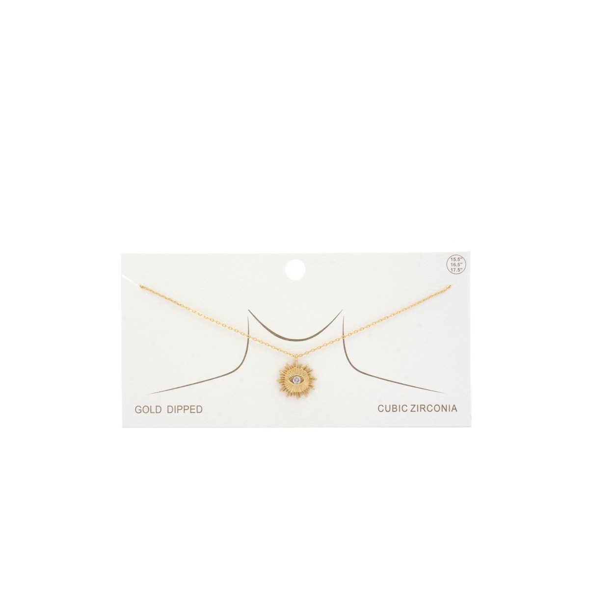 Evil Eye Sun Charm Gold Dipped Necklace