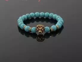 Fashion Obsidian Lion Head Charm Bracelets