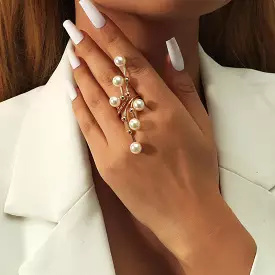 Faux Pearl Geometric Rings