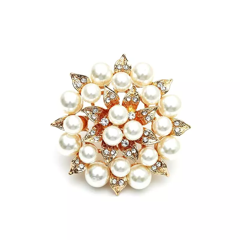 Faux Pearl Rhinestone Flowers Rings