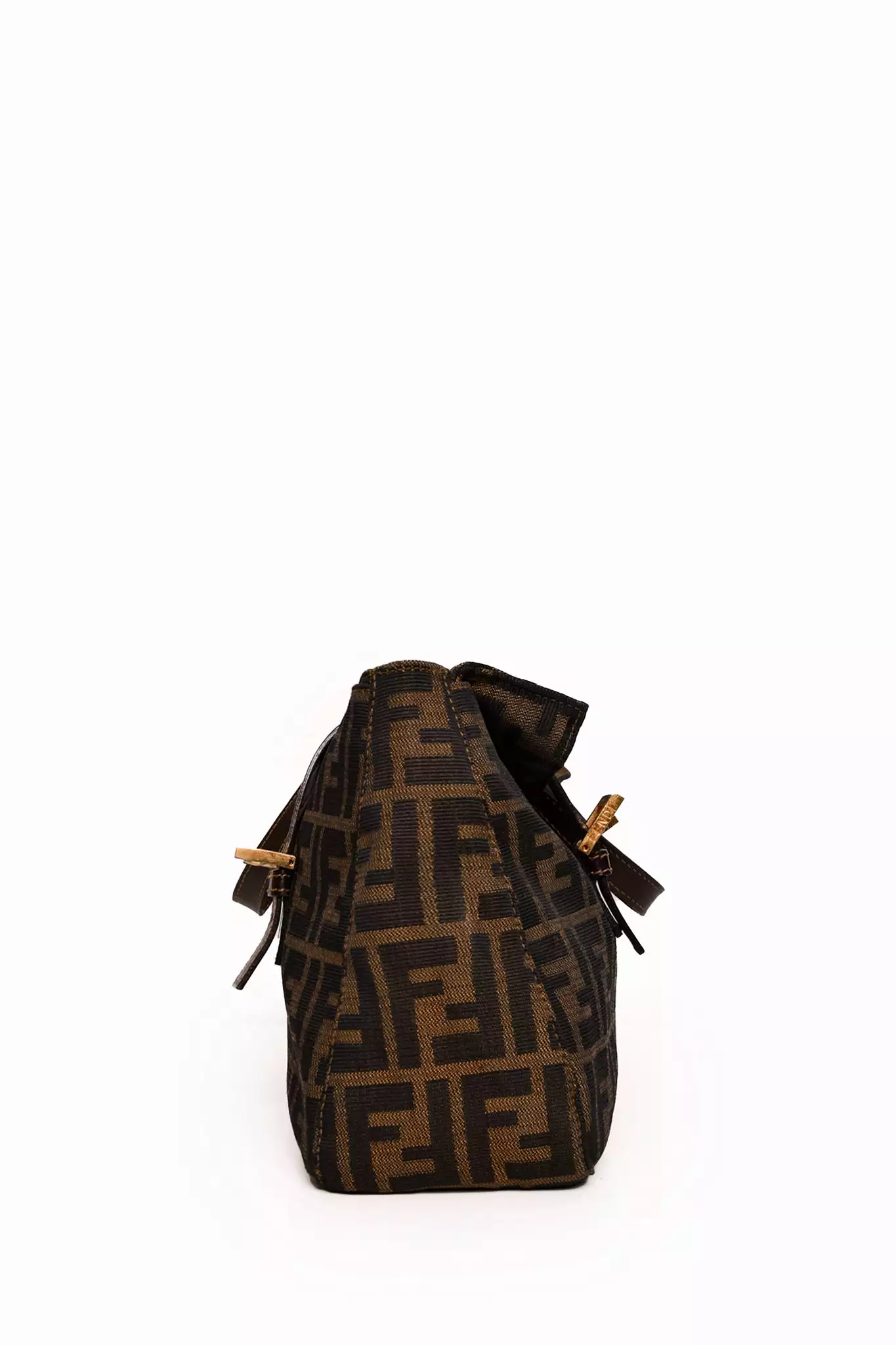 Fendi Brown Zucca Canvas Double Handle Bag