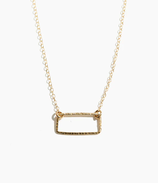 Floating Shape Necklace - Rectangle