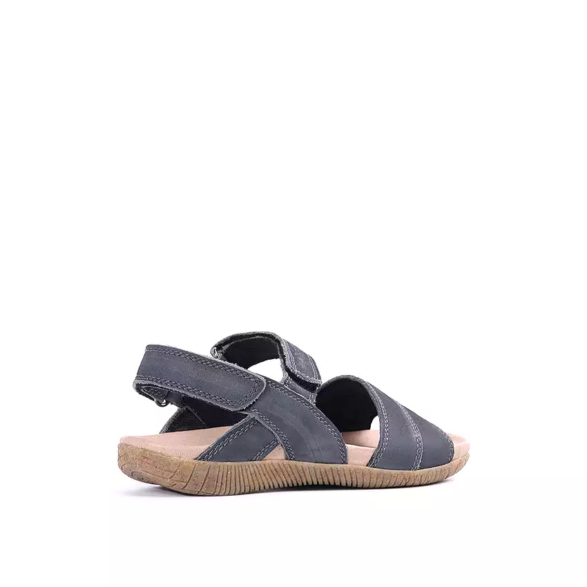 Gaius Backstrap Men's Sandals - Navy Nubuck