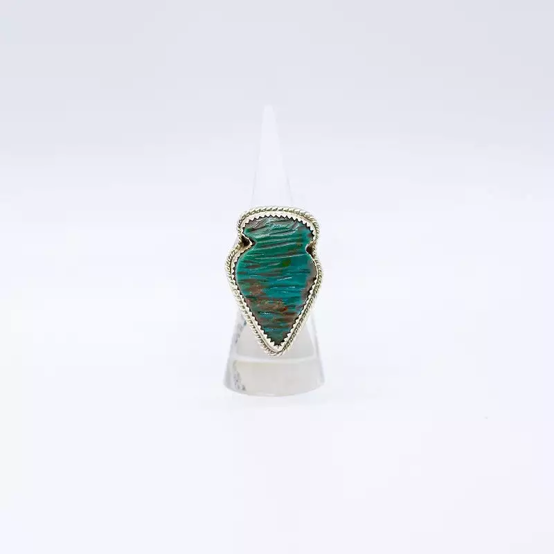 Genuine Turquoise and Green Arrowhead Ring