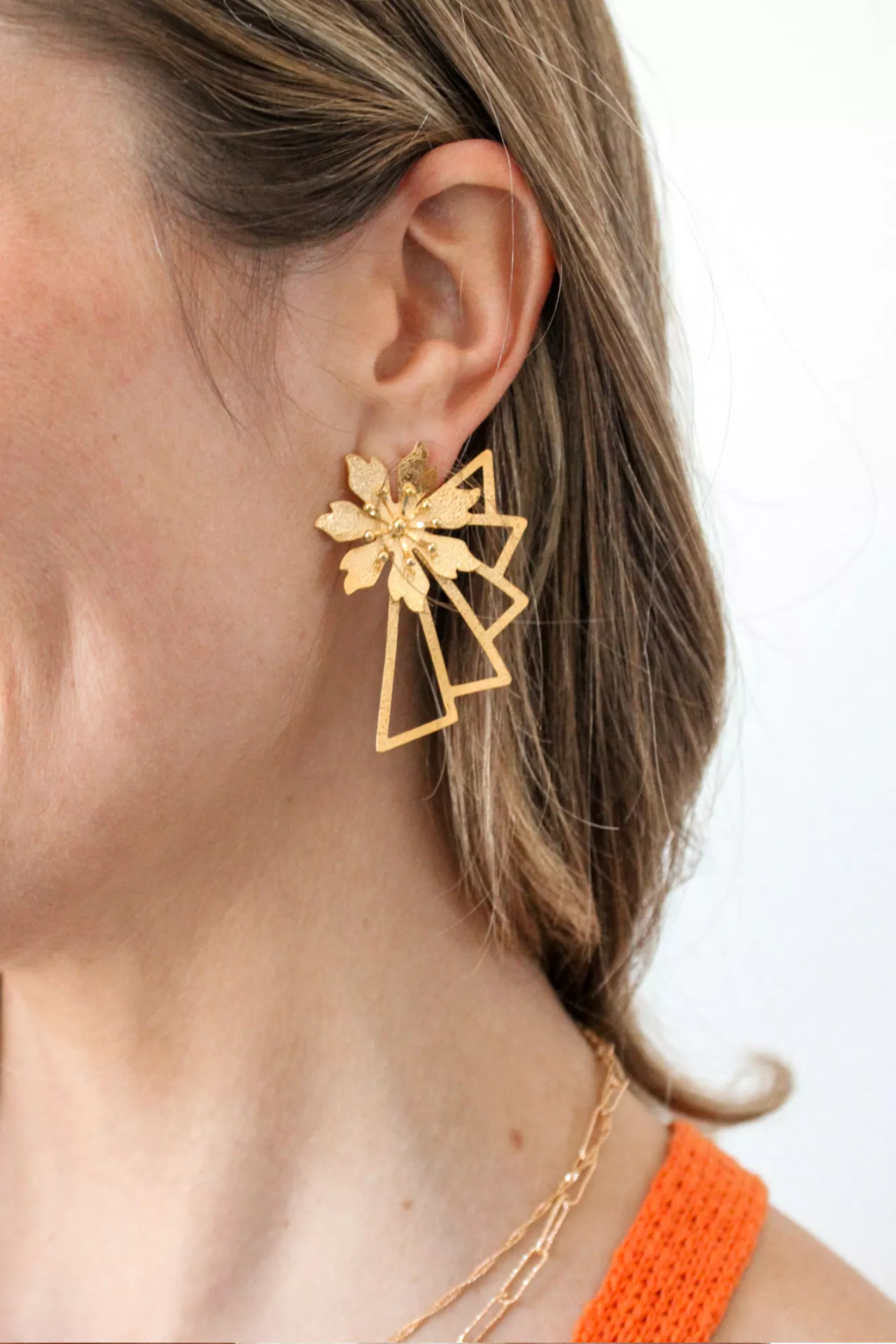 Gilded Bloom Stud Earring