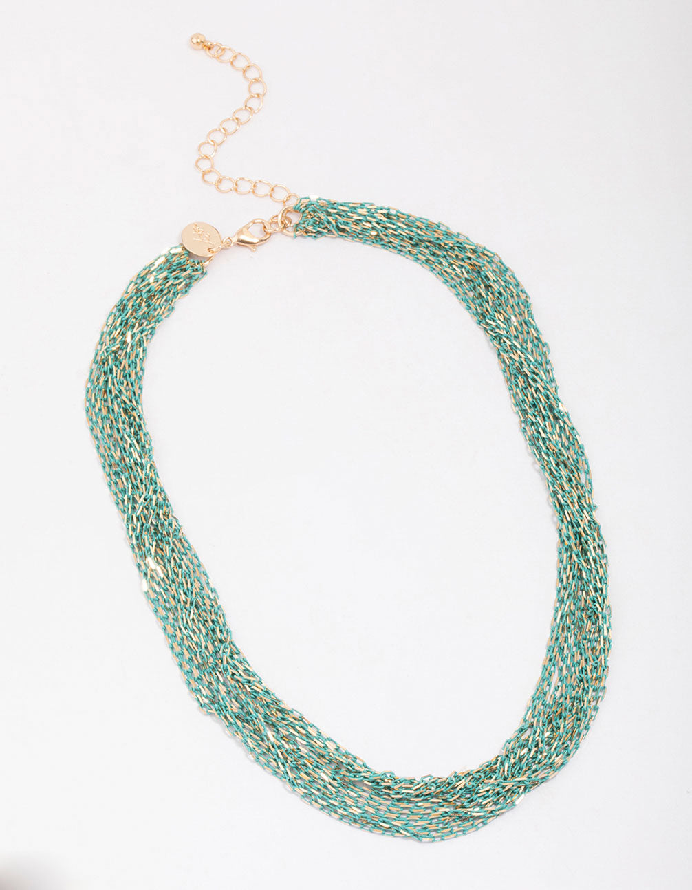 Gold & Green Layered Chain Necklace