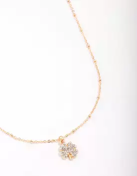 Gold Ball & Diamante Chain Necklace