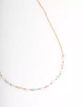 Gold Dainty Bead Necklace