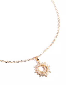 Gold Dainty Sunray Necklace