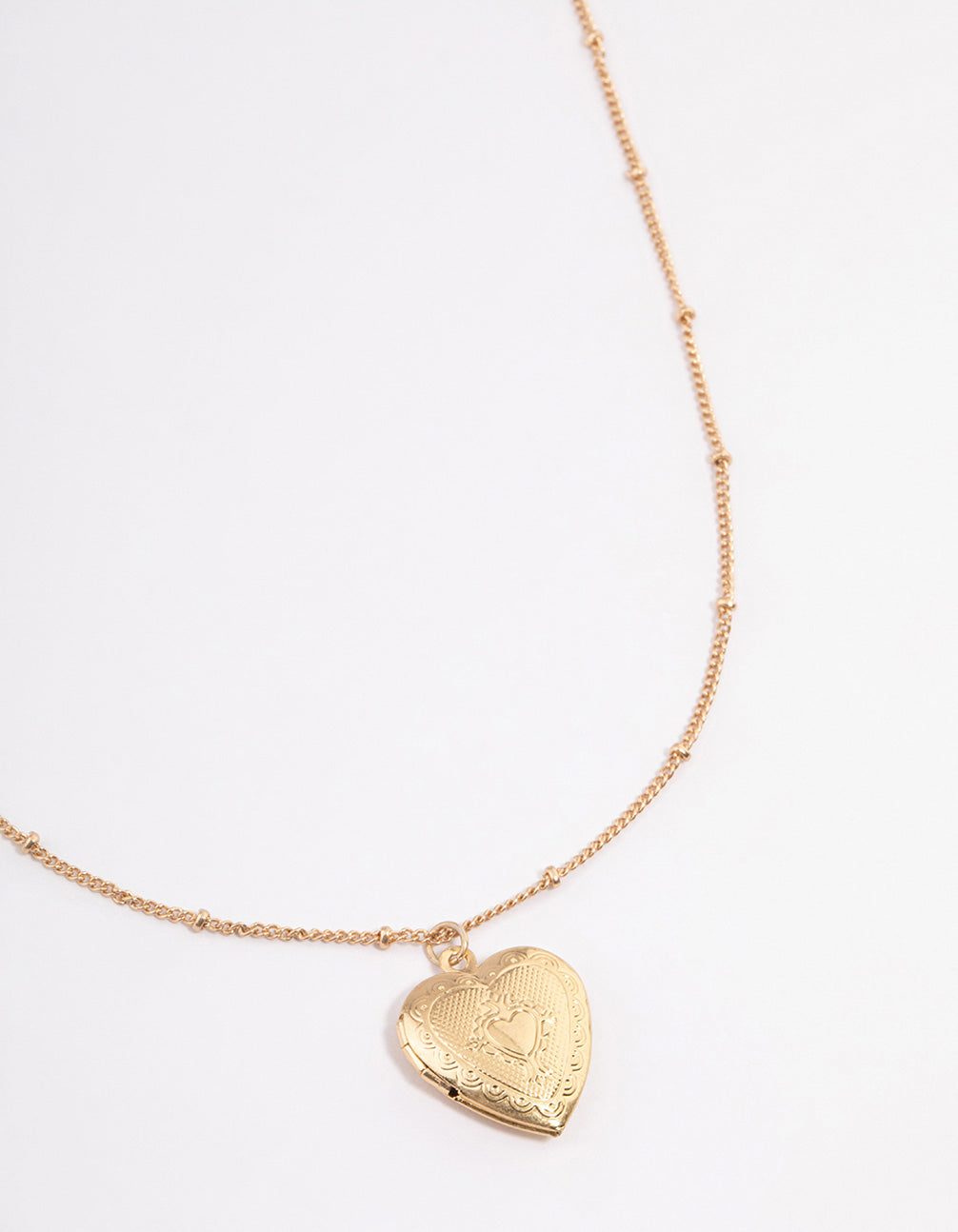 Gold Heart Locket Necklace