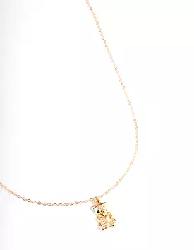 Gold Metal Candy Bear Necklace