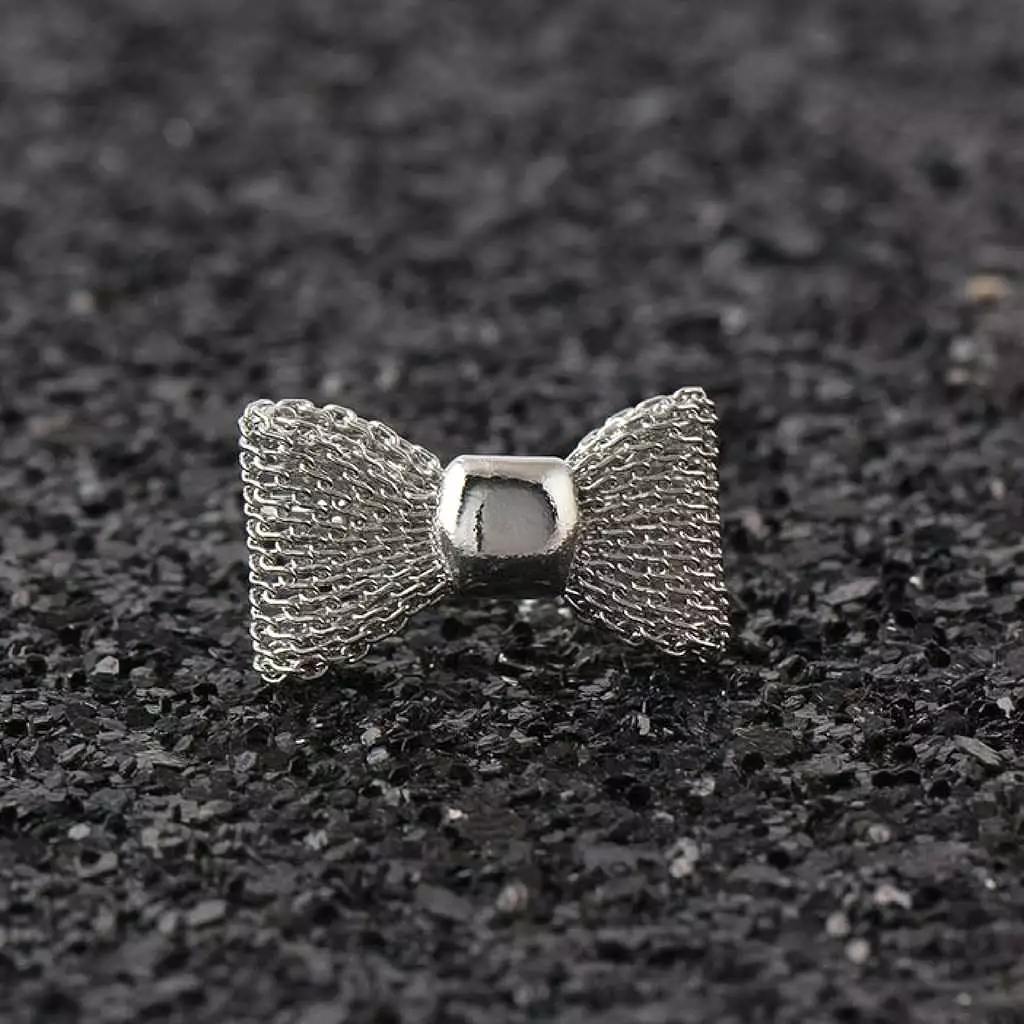 Gold or Silver Mesh Bow Rings