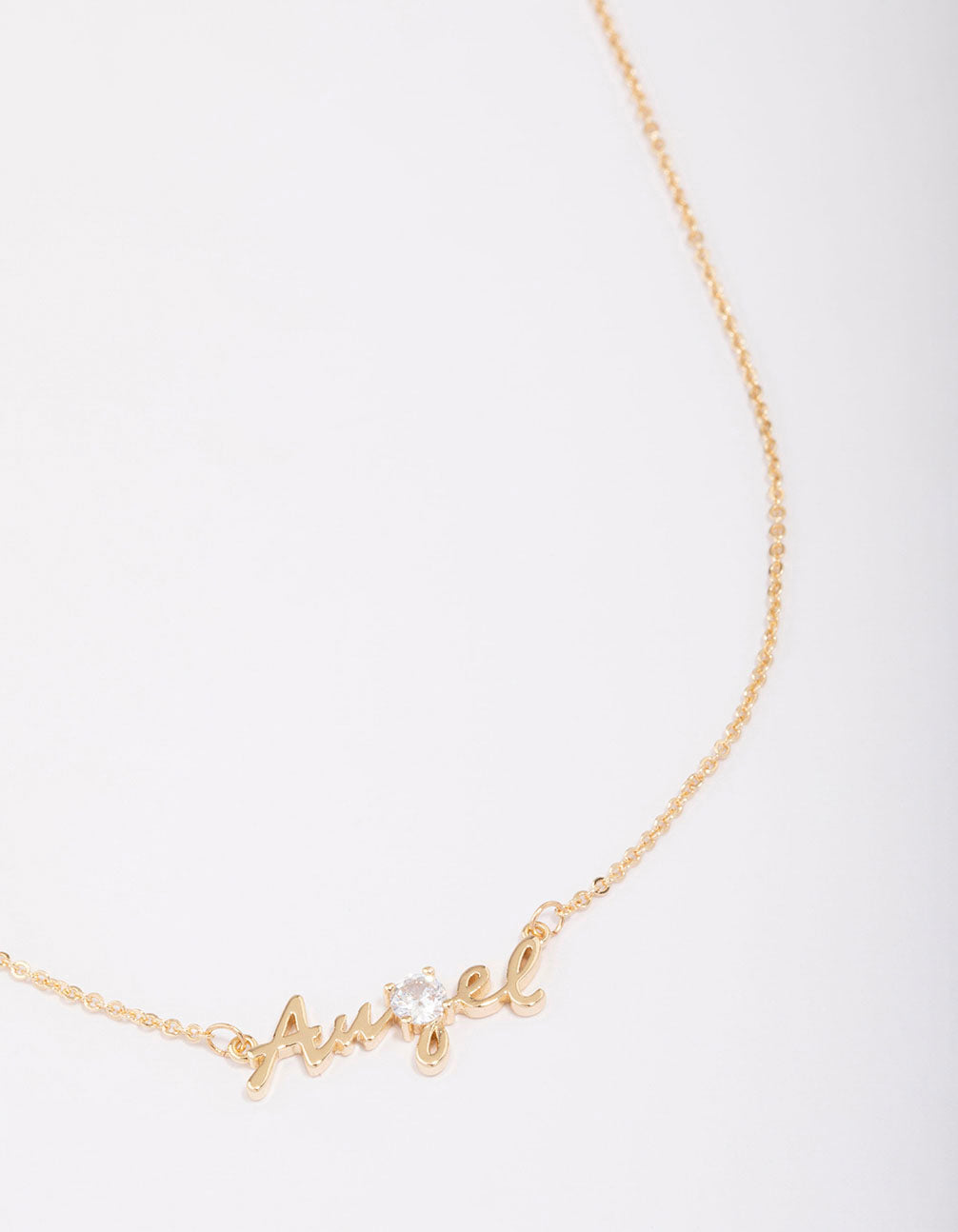 Gold Plated Angel Script Necklace