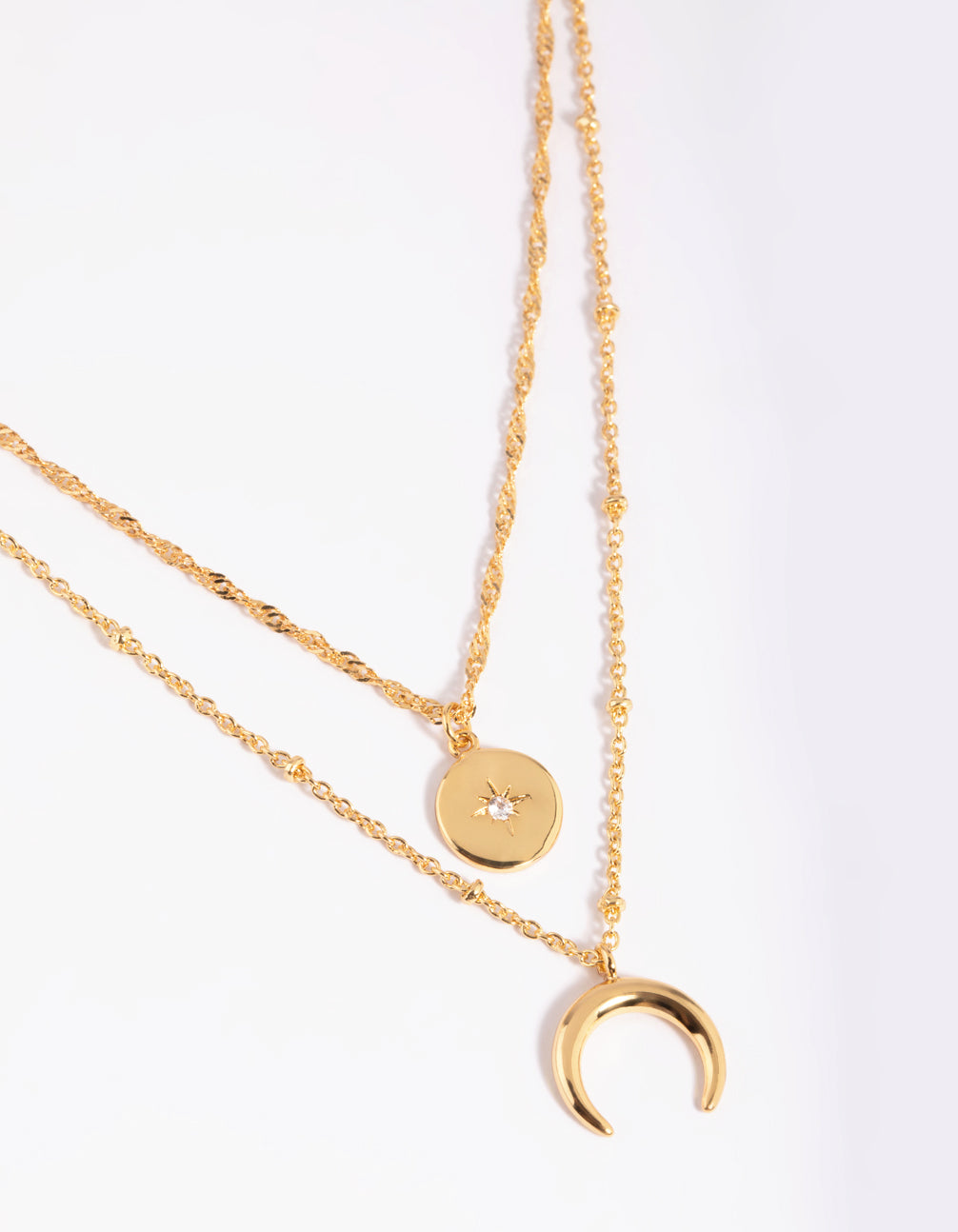 Gold Plated Celestial Layered Necklace