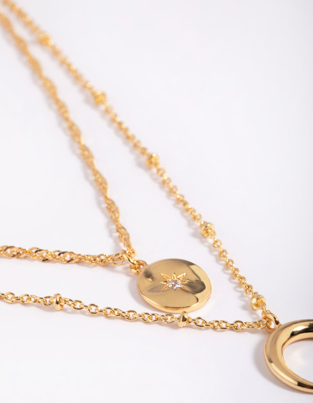 Gold Plated Celestial Layered Necklace