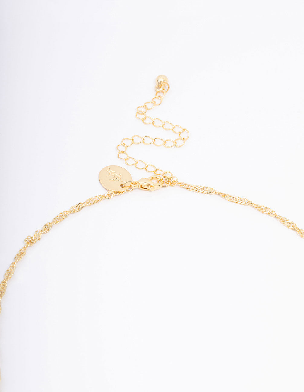 Gold Plated Cherub Twisted Chain Pendant Necklace