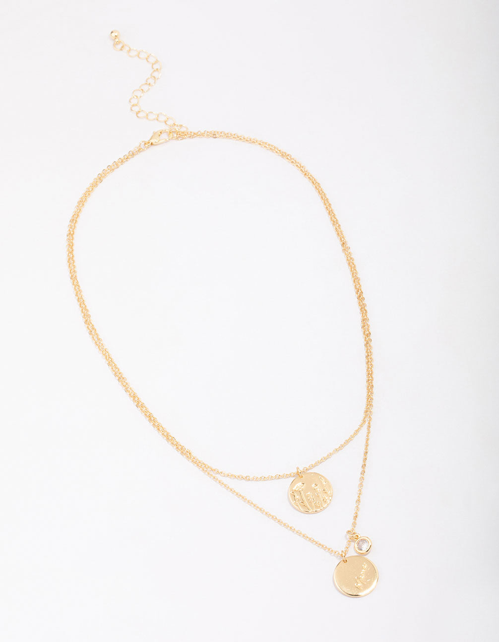 Gold Plated Coin Layered Necklace