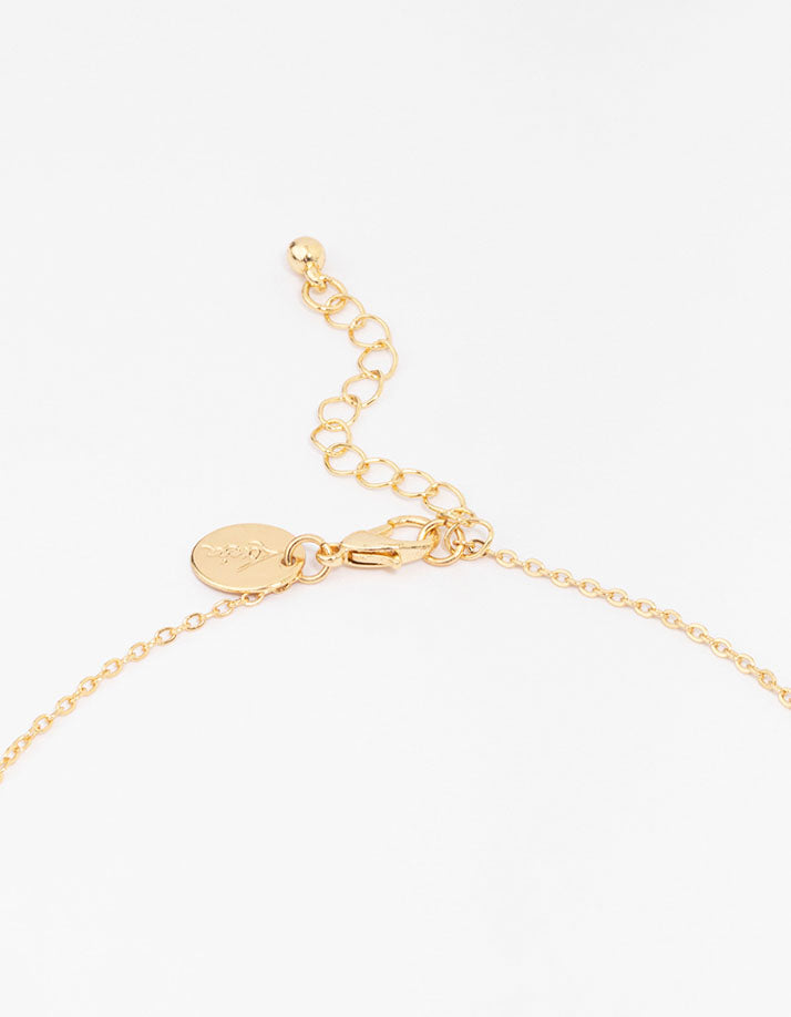 Gold Plated Diamante Capsule Shard Pendant Necklace