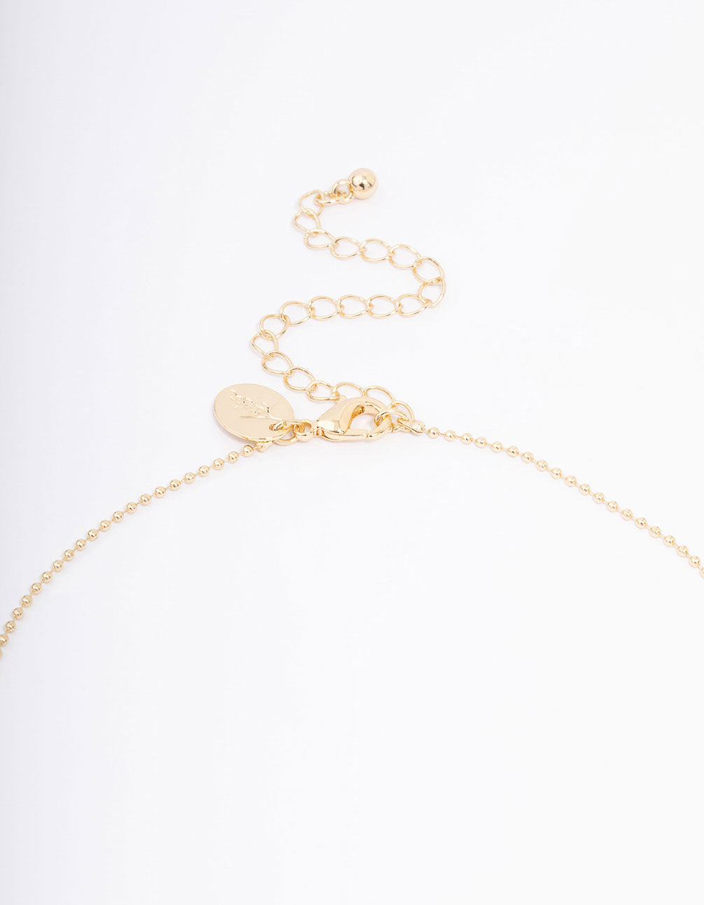 Gold Plated Diamante Heart Ball Chain Pendant Necklace