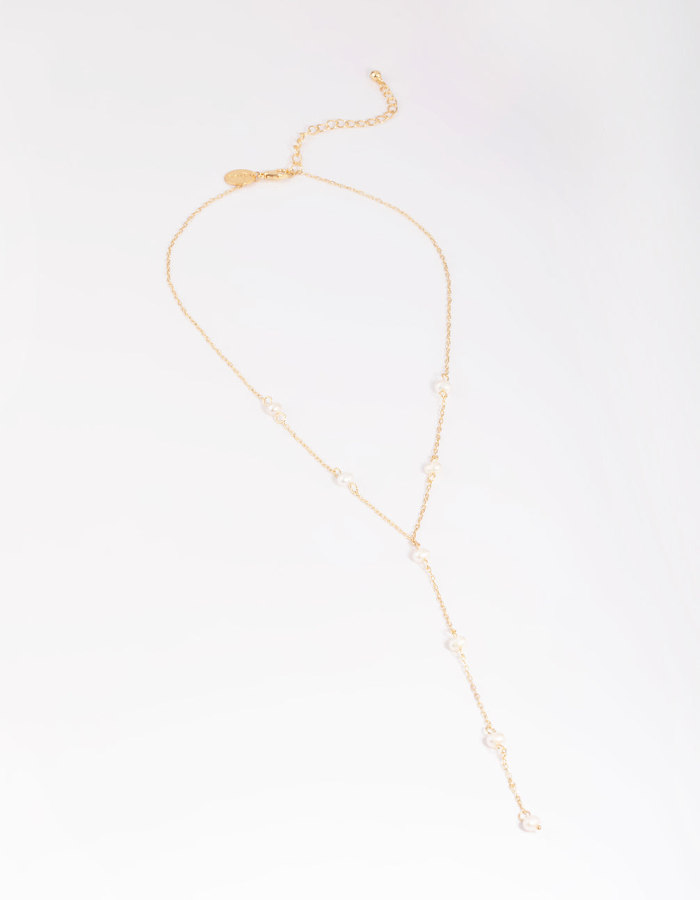 Gold Plated Freshwater Pearl Lariat Necklace