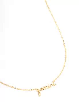 Gold Plated Gemini Script Pendant Necklace