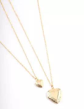 Gold Plated Heart Locket Necklace Pack