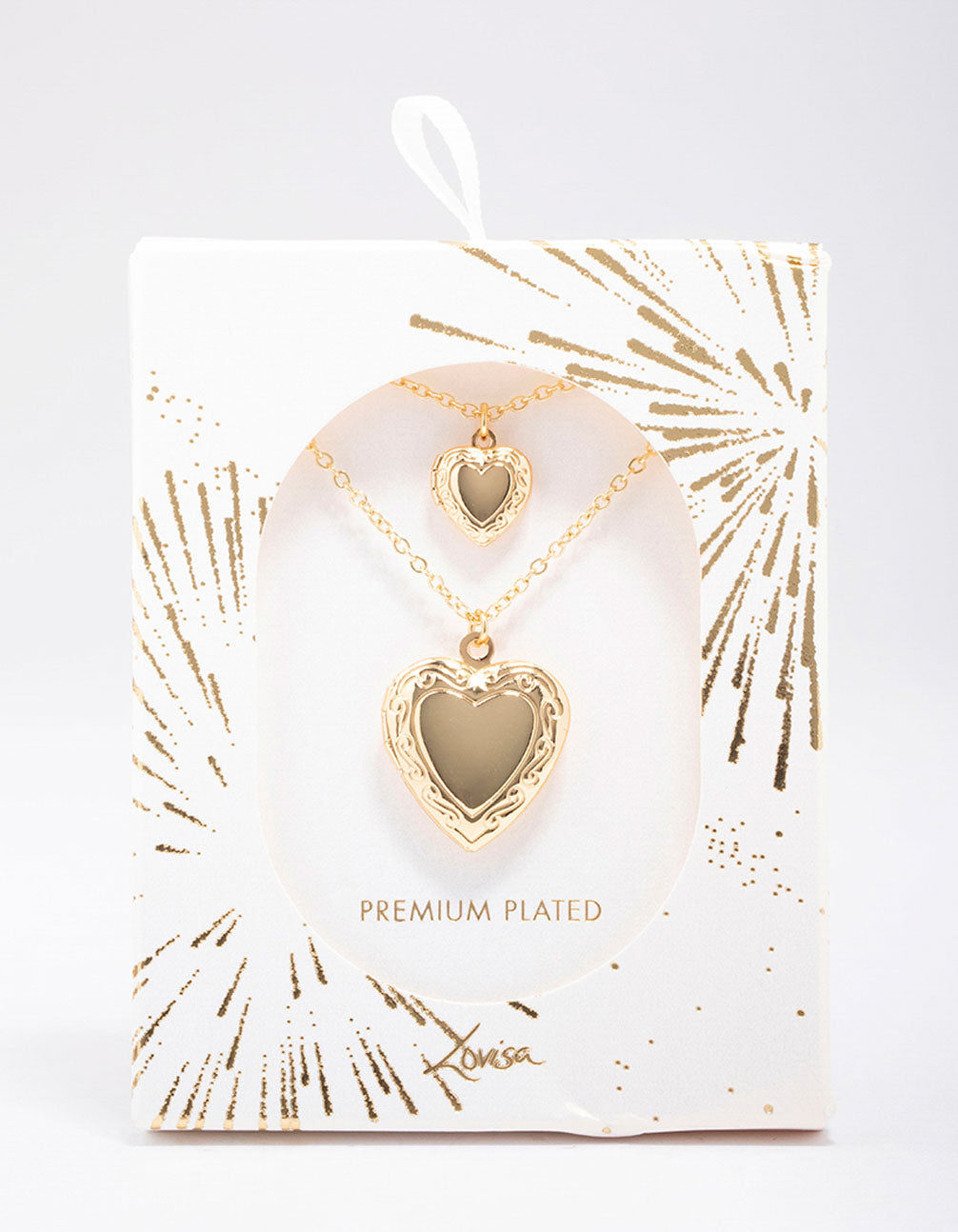 Gold Plated Ornate Heart Pendant Necklace Pack