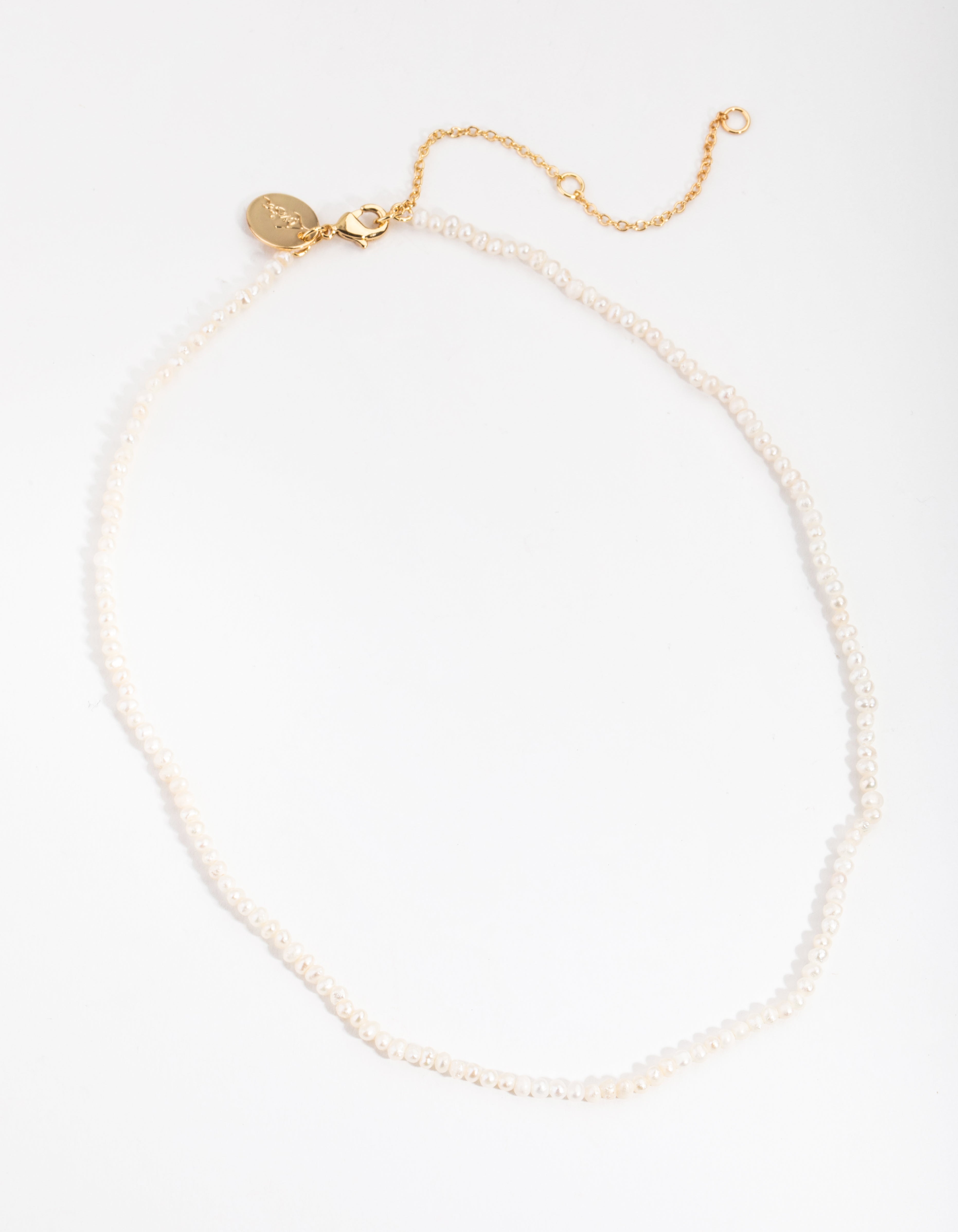 Gold Plated Single Row Freshwater Pearl Necklace