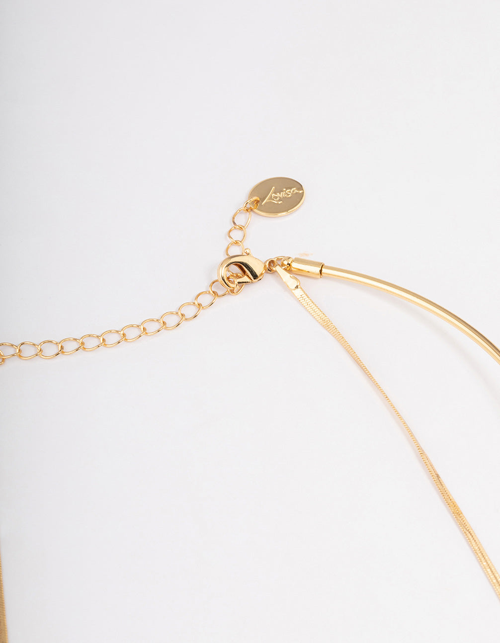 Gold Plated Snake & Collar Layered Necklace