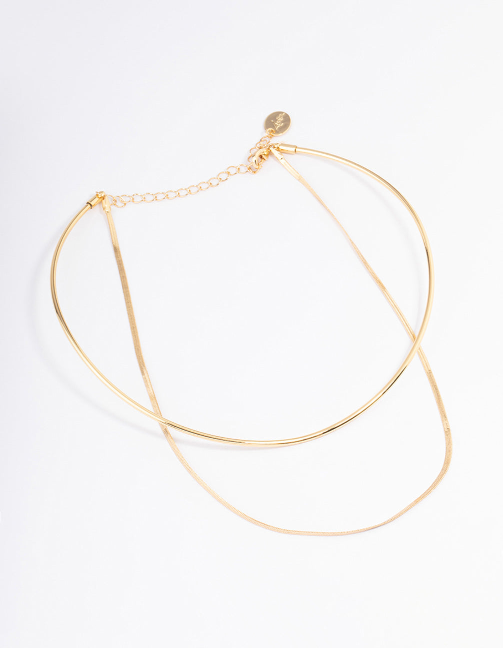 Gold Plated Snake & Collar Layered Necklace