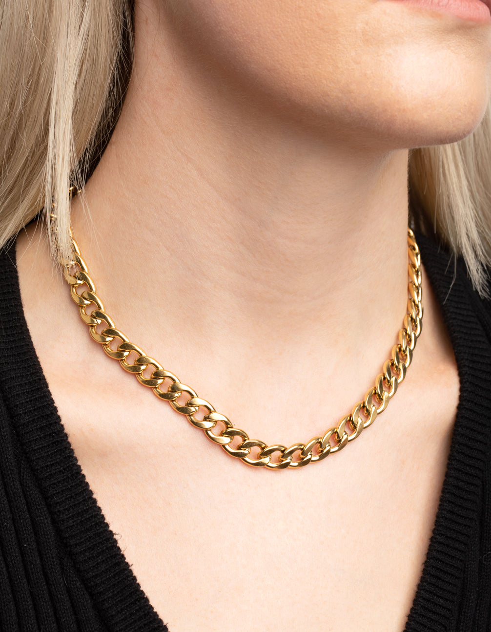 Gold Plated Stainless Steel Chunky Chain Necklace